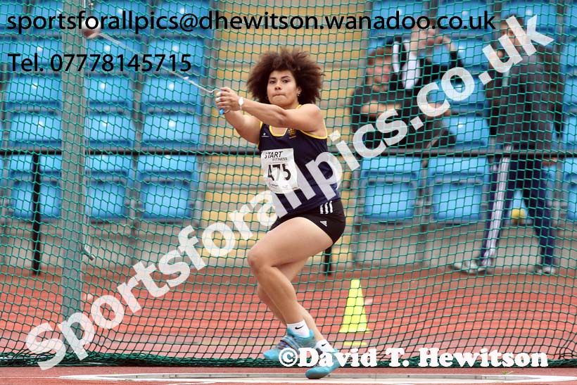 Womens under-20s hammer, Northern Championships, Sport City, Manchester. Photo: David T. Hewitson/Sports for All Pics